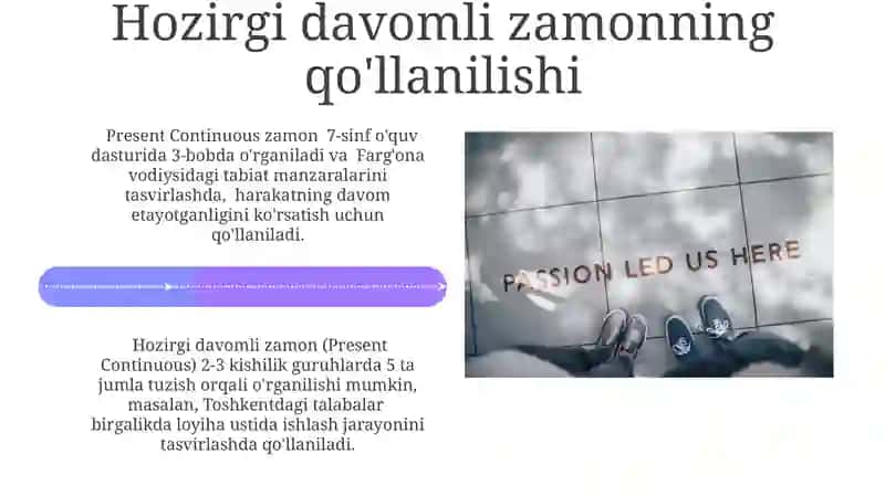 Hozirgi Davomli Zamonning Tuzilishi va Qo'llanilishi 4