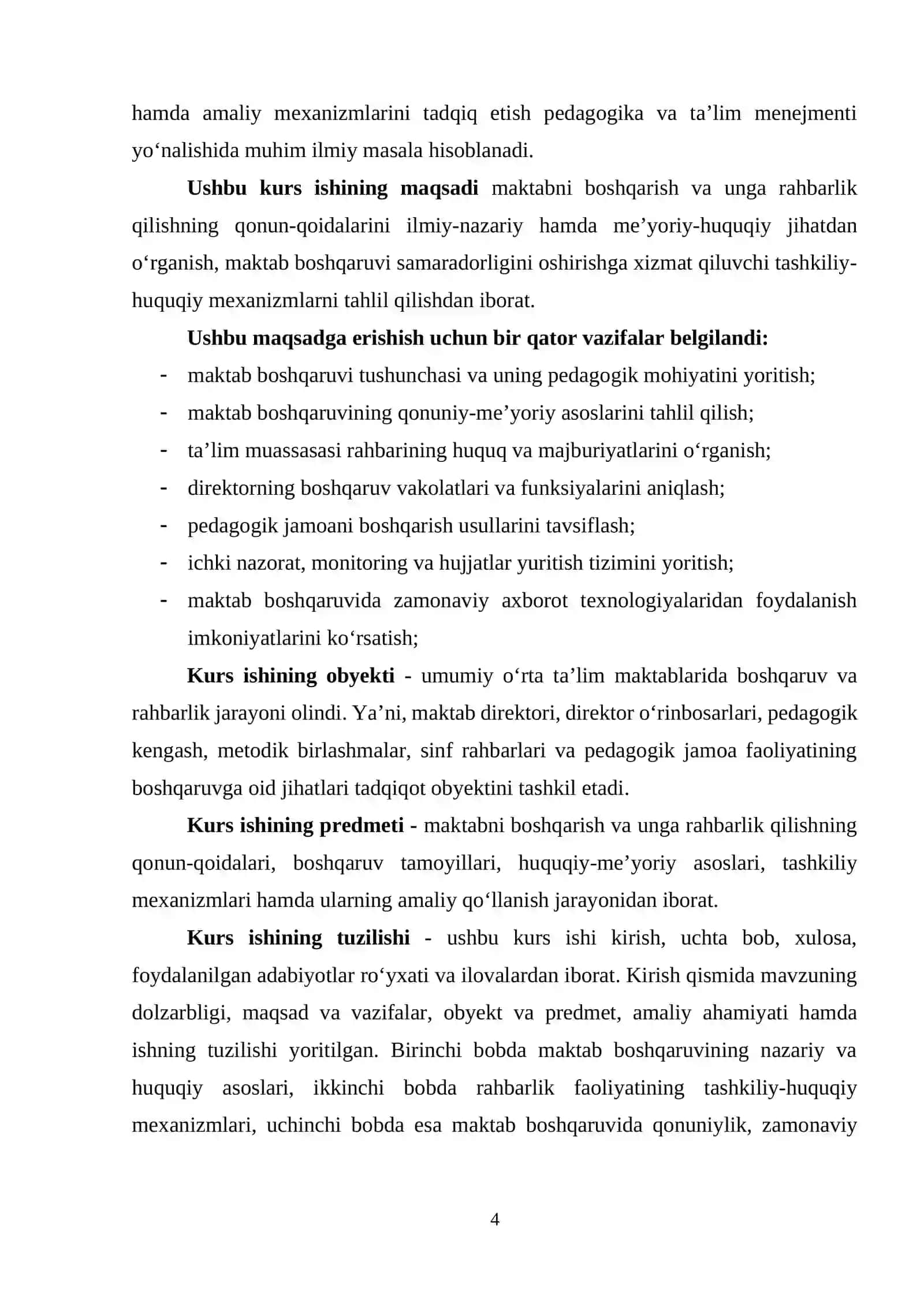 Maktabni boshqarish va unga raxbarlik qilishning qonun qoidalari 4