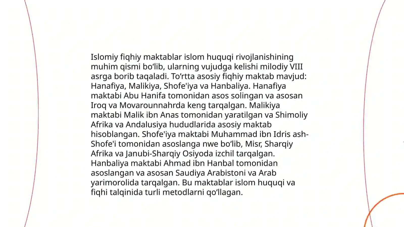 ILK ISLOMIY FIQHIY MAKTABLARINING SHAKLLANISH TARIXI VA ULARNING TASNIFI 4