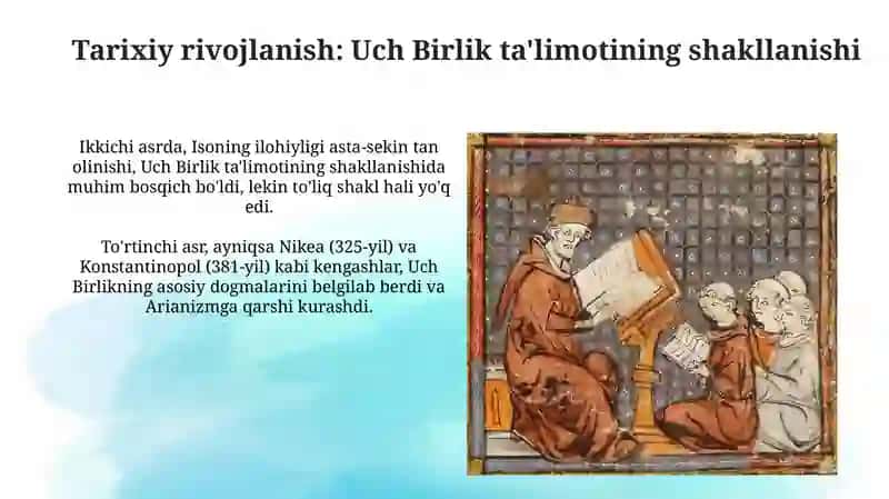 Xristianlik ta'limotida Yakka xudoning uch qiyofasi haqidagi ta'limot 4