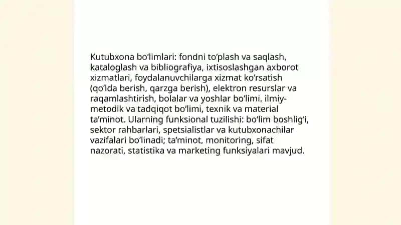 Axborot - Kutubxona Menejmentining Tashkiliy Tuzilmalari 4