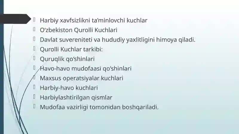 Milliy xafsizligi taminlovchi kuchlar 4
