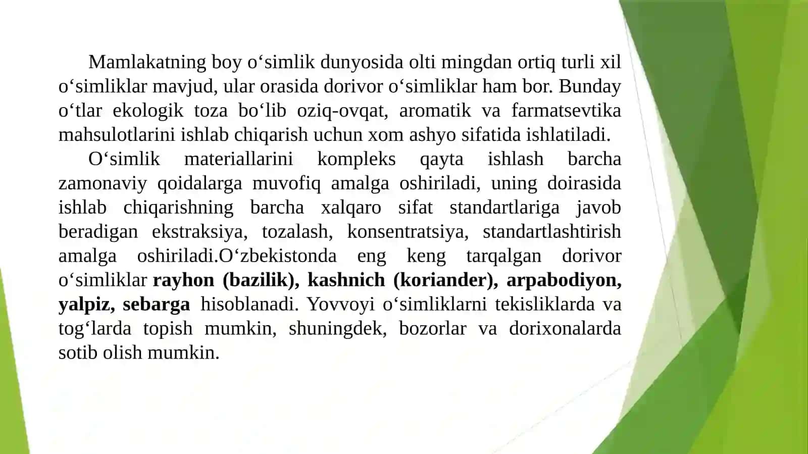 O‘zbekiston florasi dorivor o‘simliklari bioekologik xususiyatlari va tarqalish areali 4