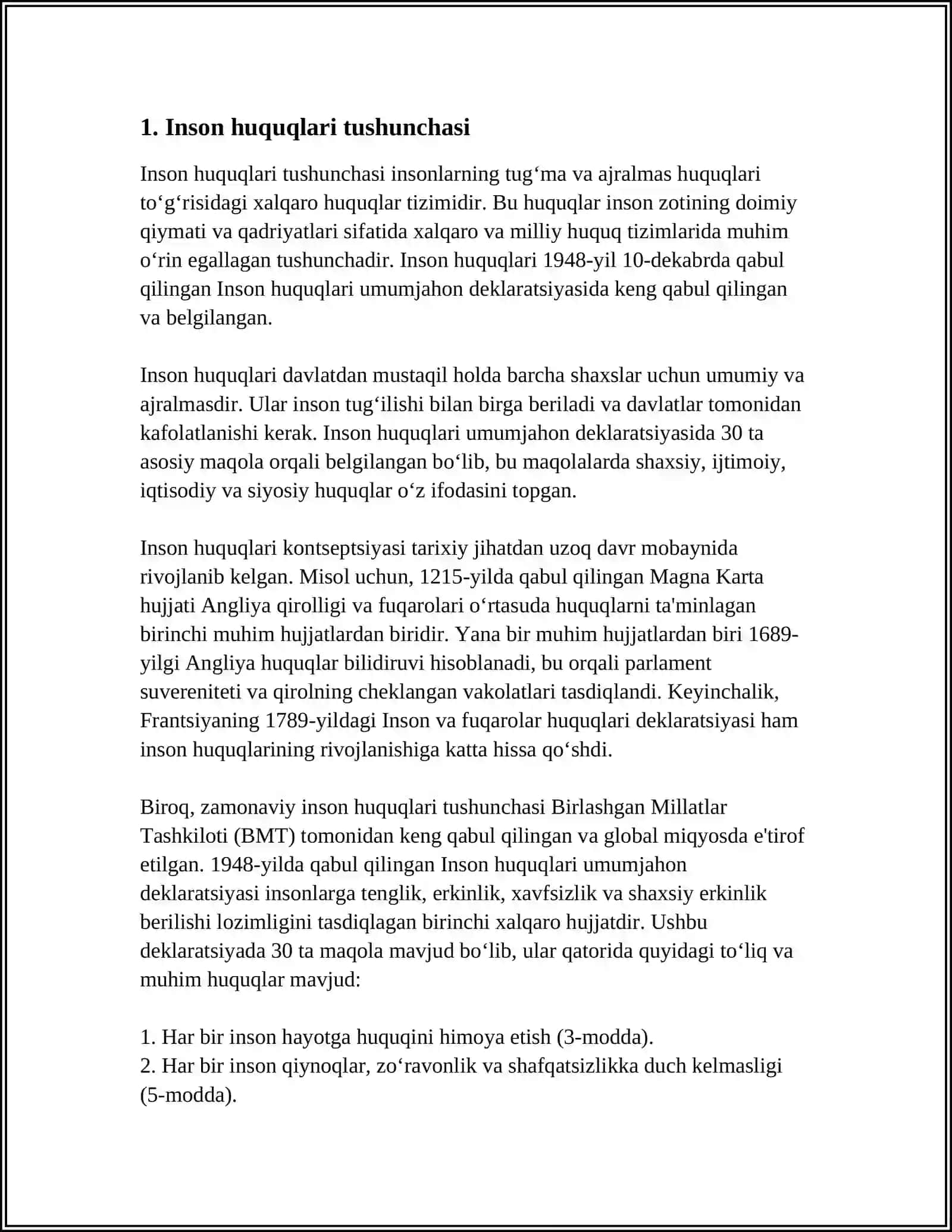 ISLOMDA INSON HUQUQLARI HIMOYASI, IJTIMOIY TENGLIK, ADOLAT V TOLERANTLIK 4