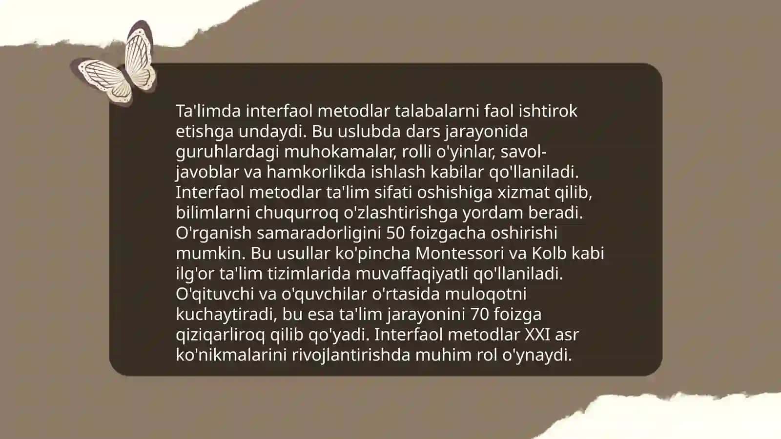 Pedagokik texnikalar talim jarayoni harakatlanuvchi kuch sifatida 4