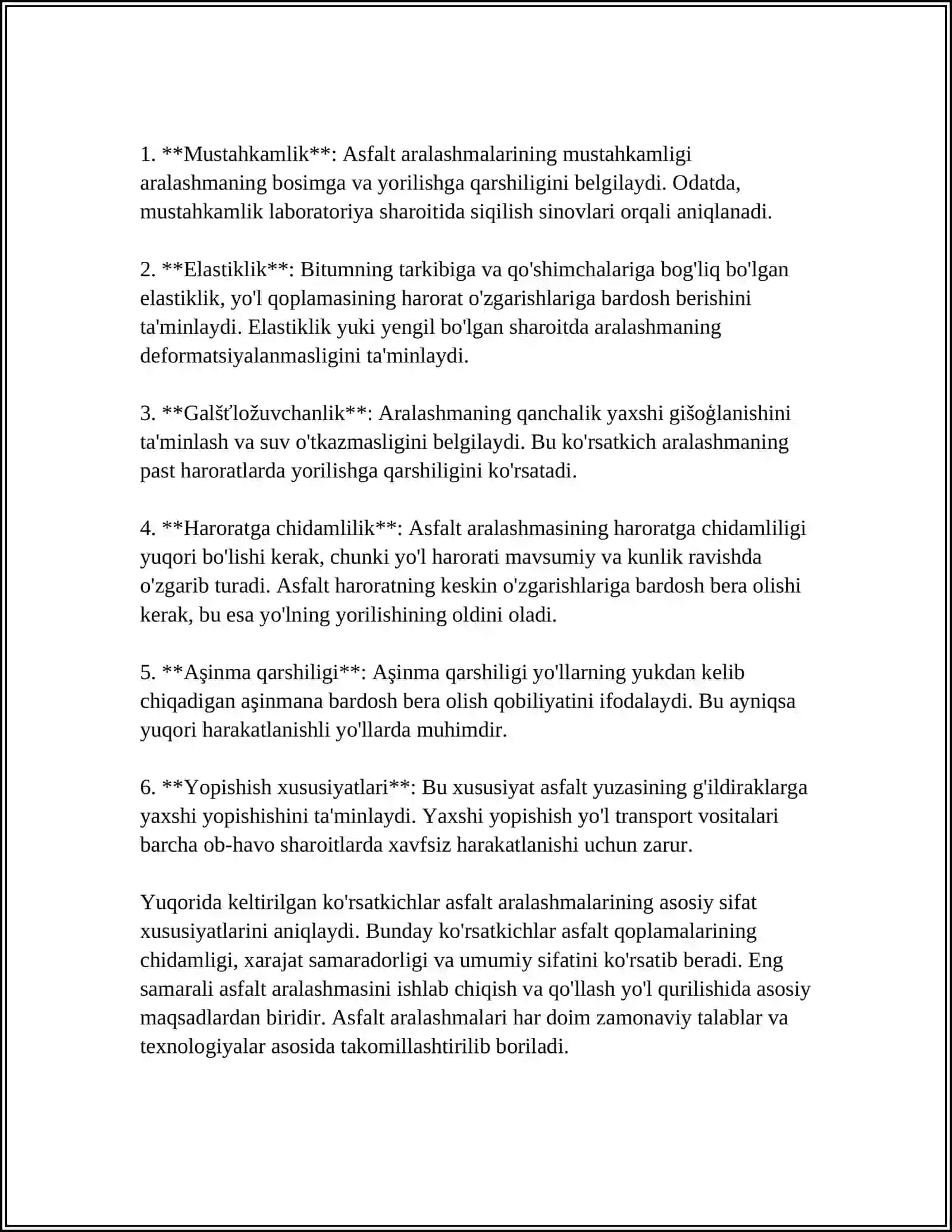 YOʻL QURILISHI MATERIALLAR VA MAHSULOTLARNING EKSPLUATATSION ISHONCHLILIGINI BAHOLASH 4