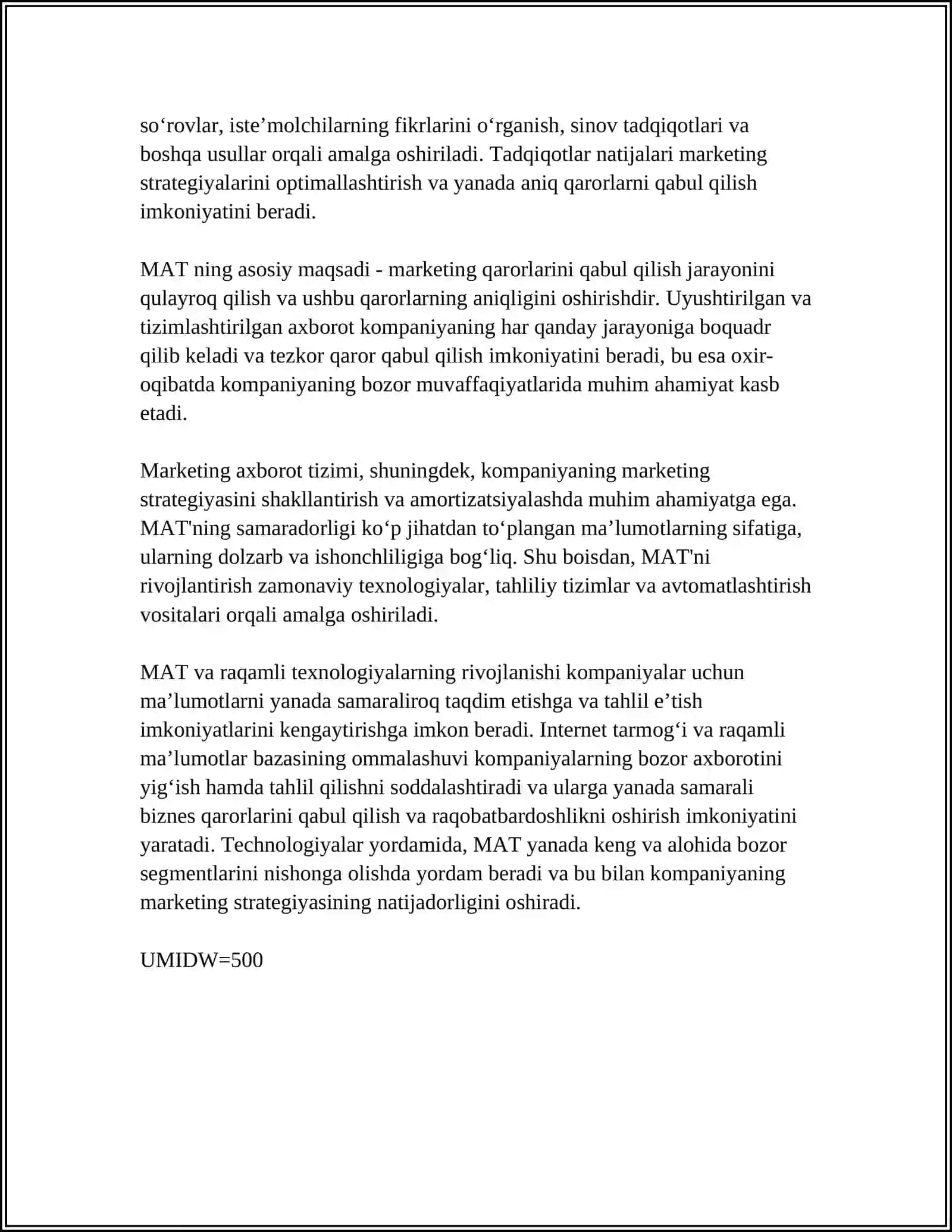 MARKETING AXBOROT TIZIMI (MAT): TARKIBI VA AHAMIYATI 4