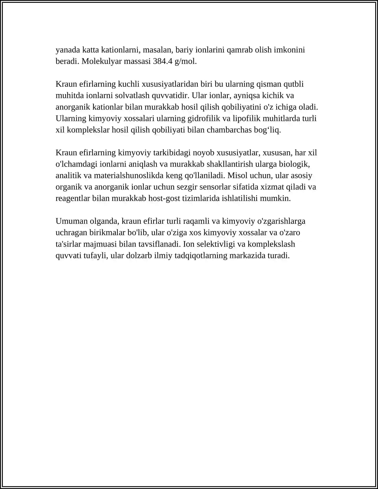 MUSTAQIL ISH Mavzu: KRAUN EFIRLAR DORI VOSITALARI SIFATIDA 4