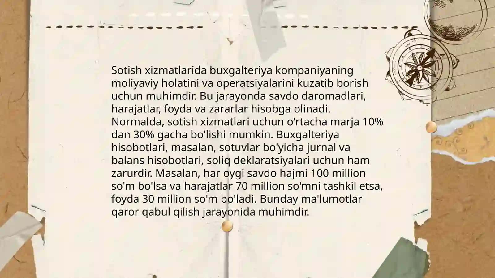 Tayyor maxsulat ish xizmatlari sotilishi hisobga olish 4