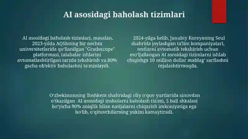 Talimda sun’iy intellekt texnologiyalari va ulardan foydalanish metodikasi 4