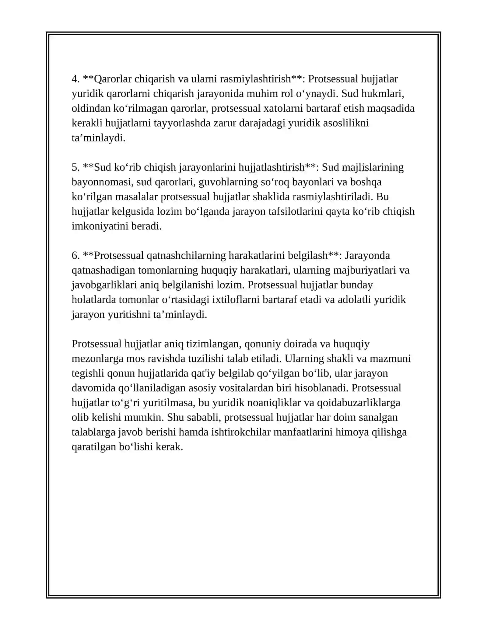 PROTSESSUAL HUJJATLAR 4