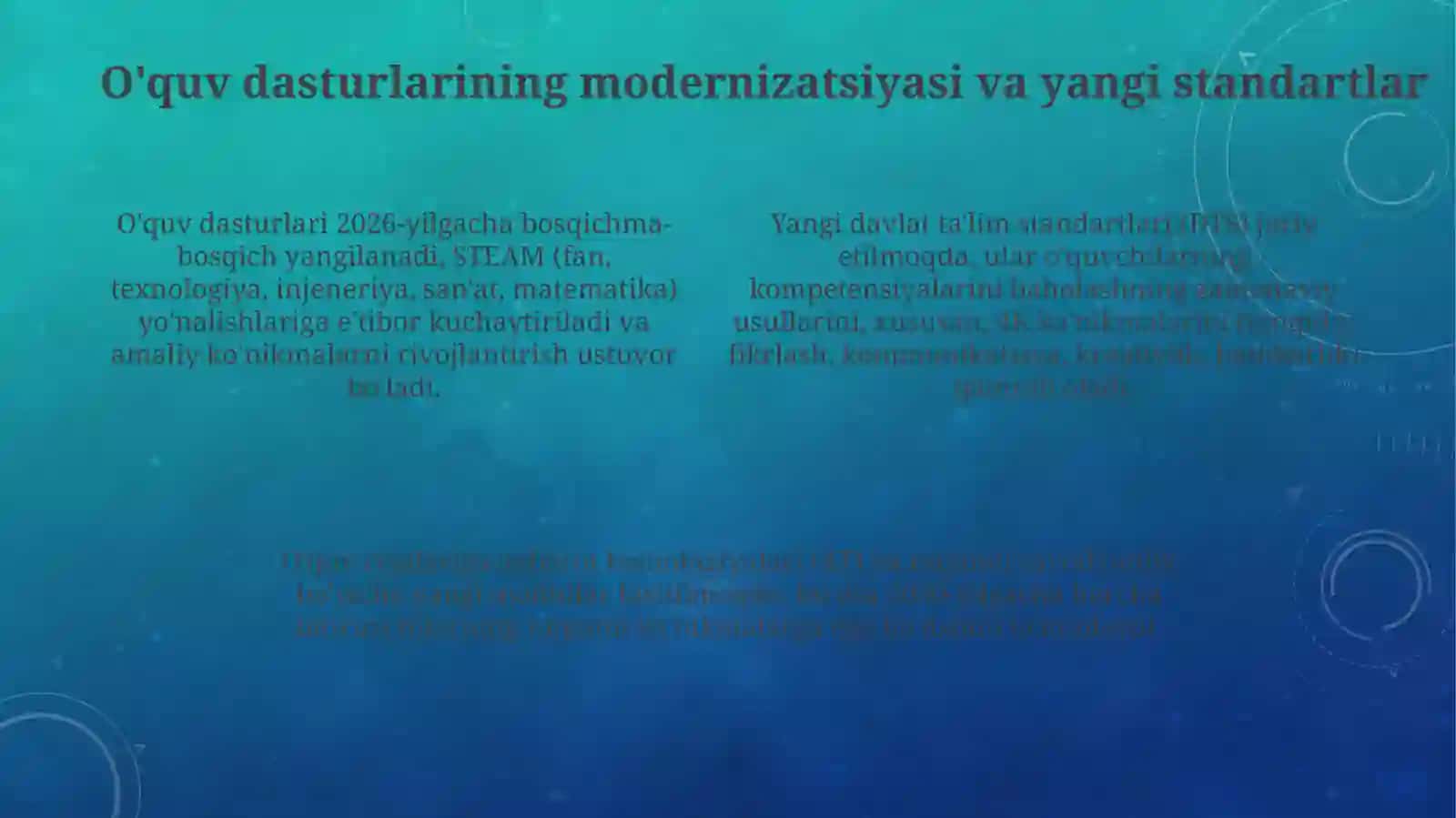 Yangi Oʻzbekistonda taʼlim sohasida amalga oshirilayotgan oʻzgarishlar 4