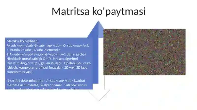 N-tartibli determinantlar va ularni hisoblash 4
