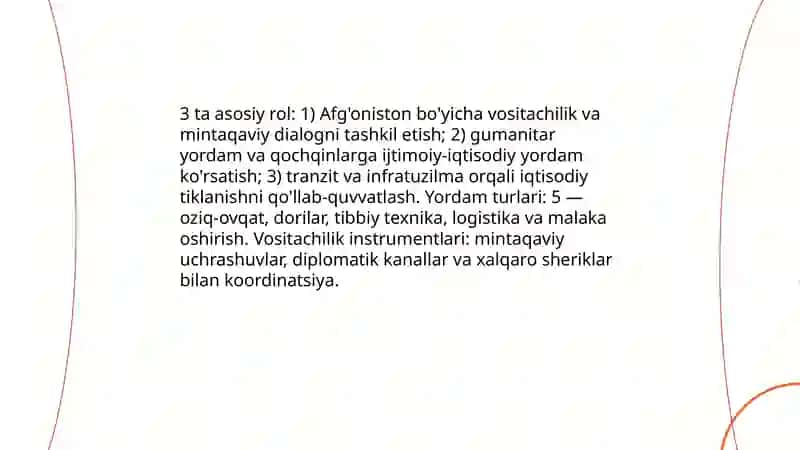 O'zbekiston Markaziy Osiyoda tinchlik va barqarorlikni taminlashdagi o'rni 4