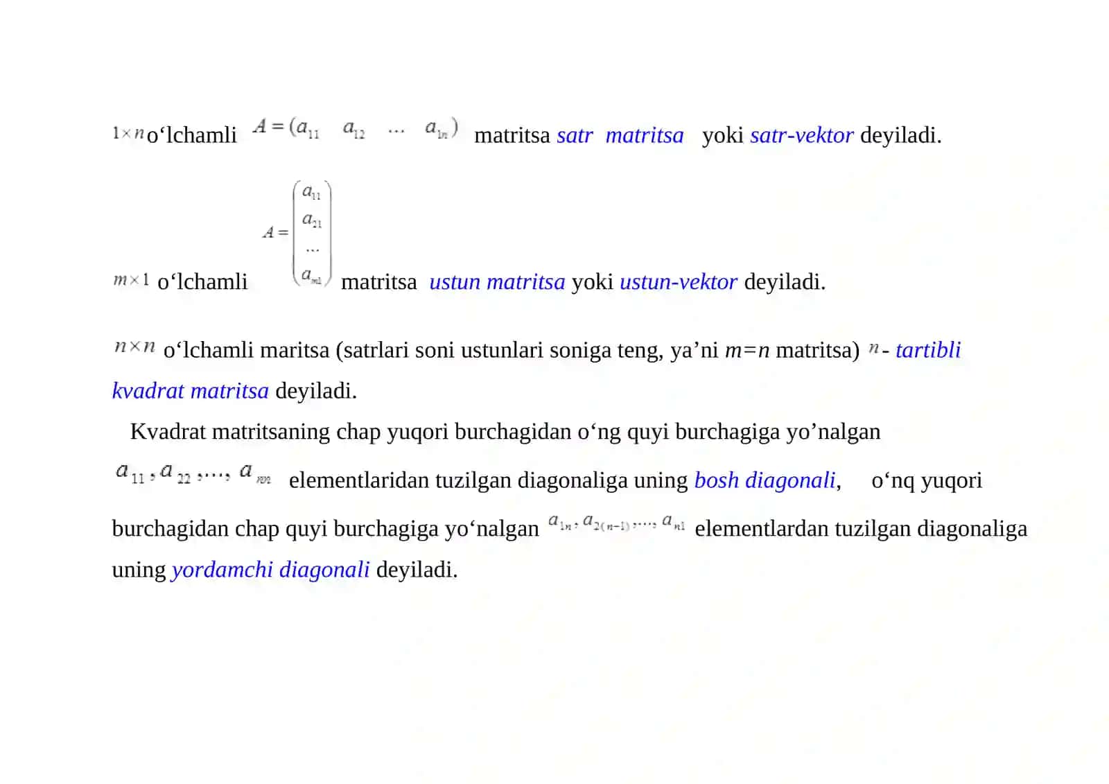 Matritsa va uning ustida amallar 4