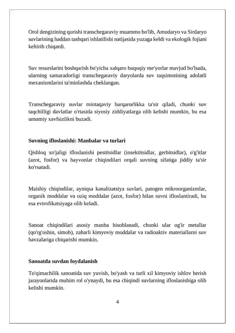 Suv va suvdan foydalansh momalari 4