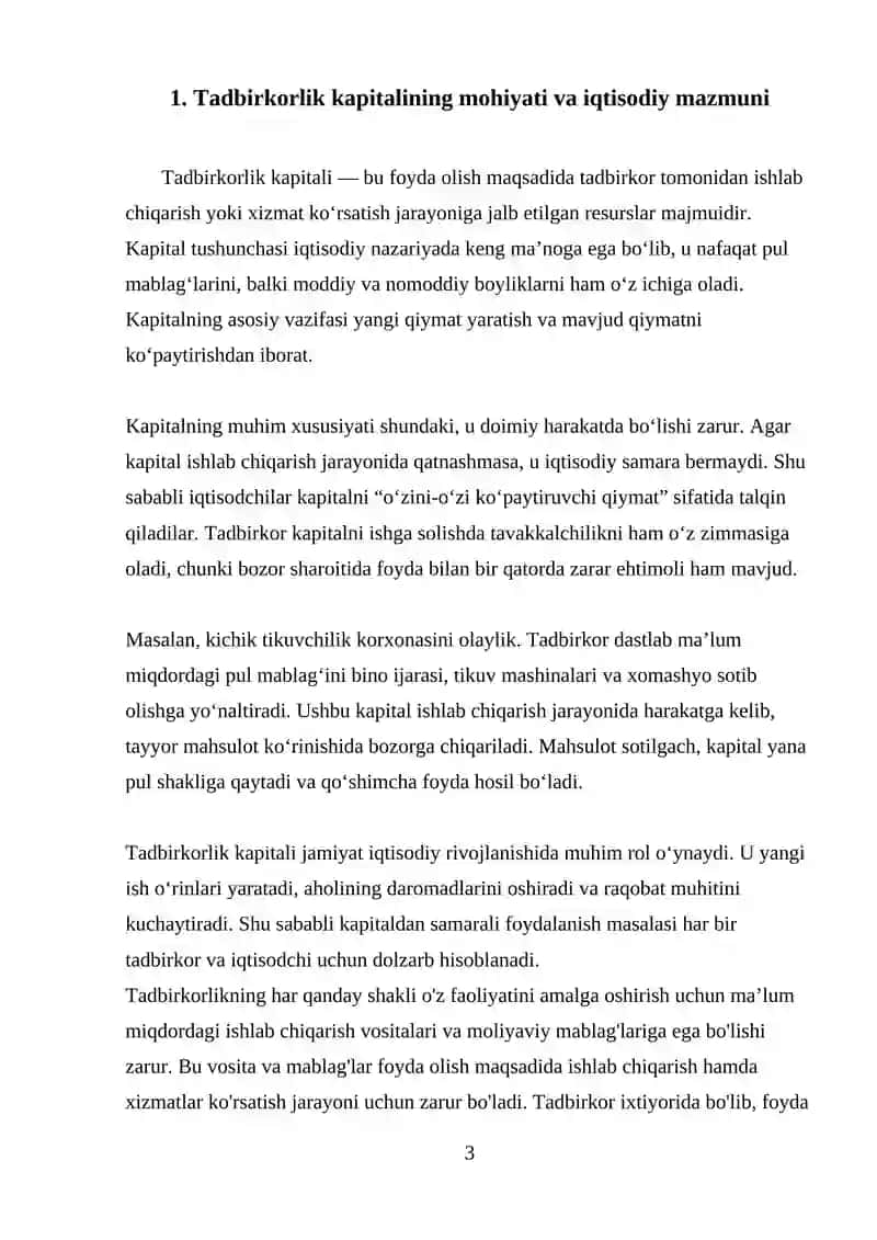 Tadbirkorlik kapitali va uning aylanishi 4
