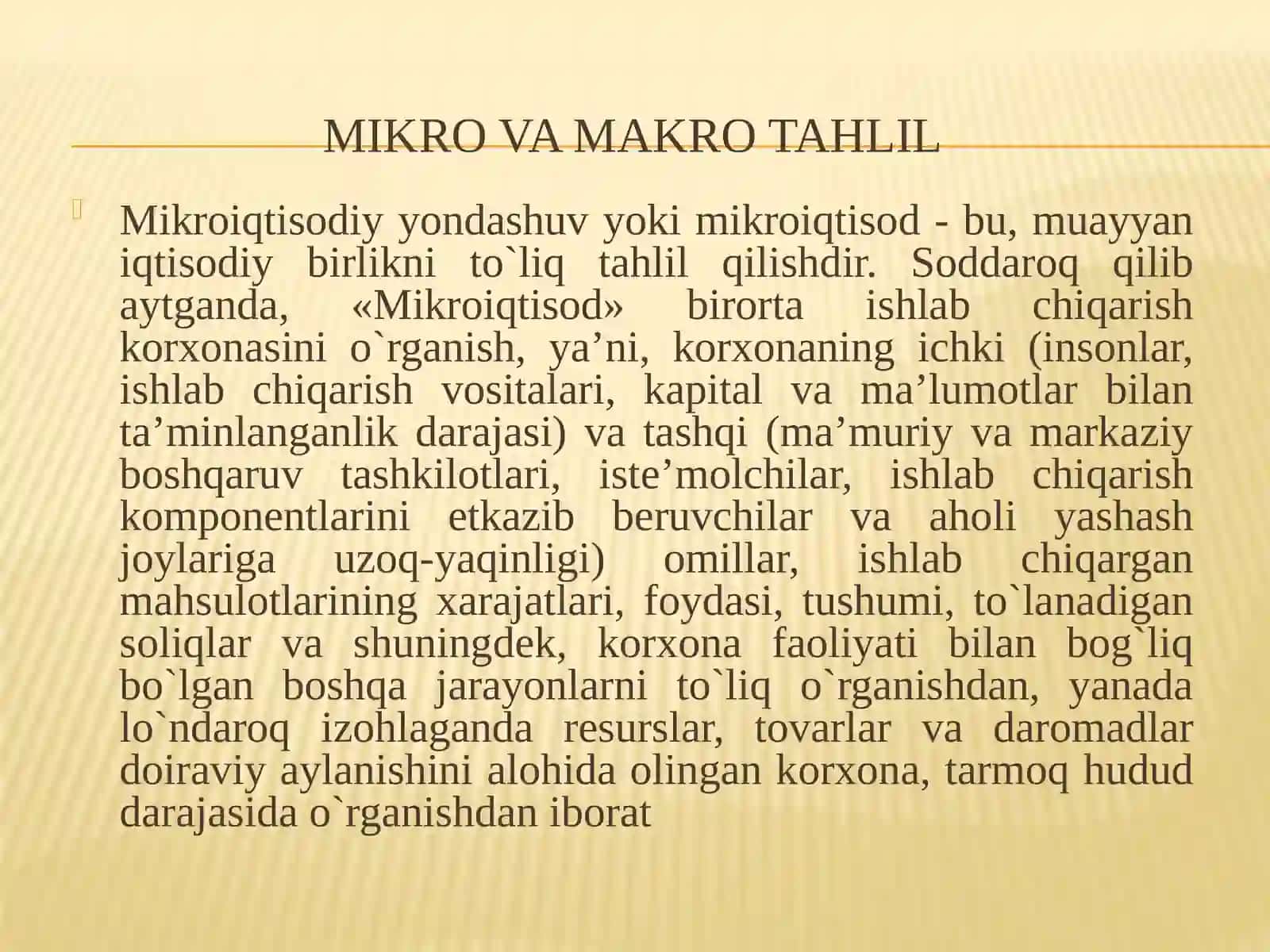 Makroiqtisodiyotga kirish. Asosiy makroiqtisodiy ko`rsatkichlar 4