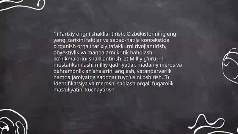 Oʻzbekistonning eng yangi tarixi fanining predmeti va mazmuni 4