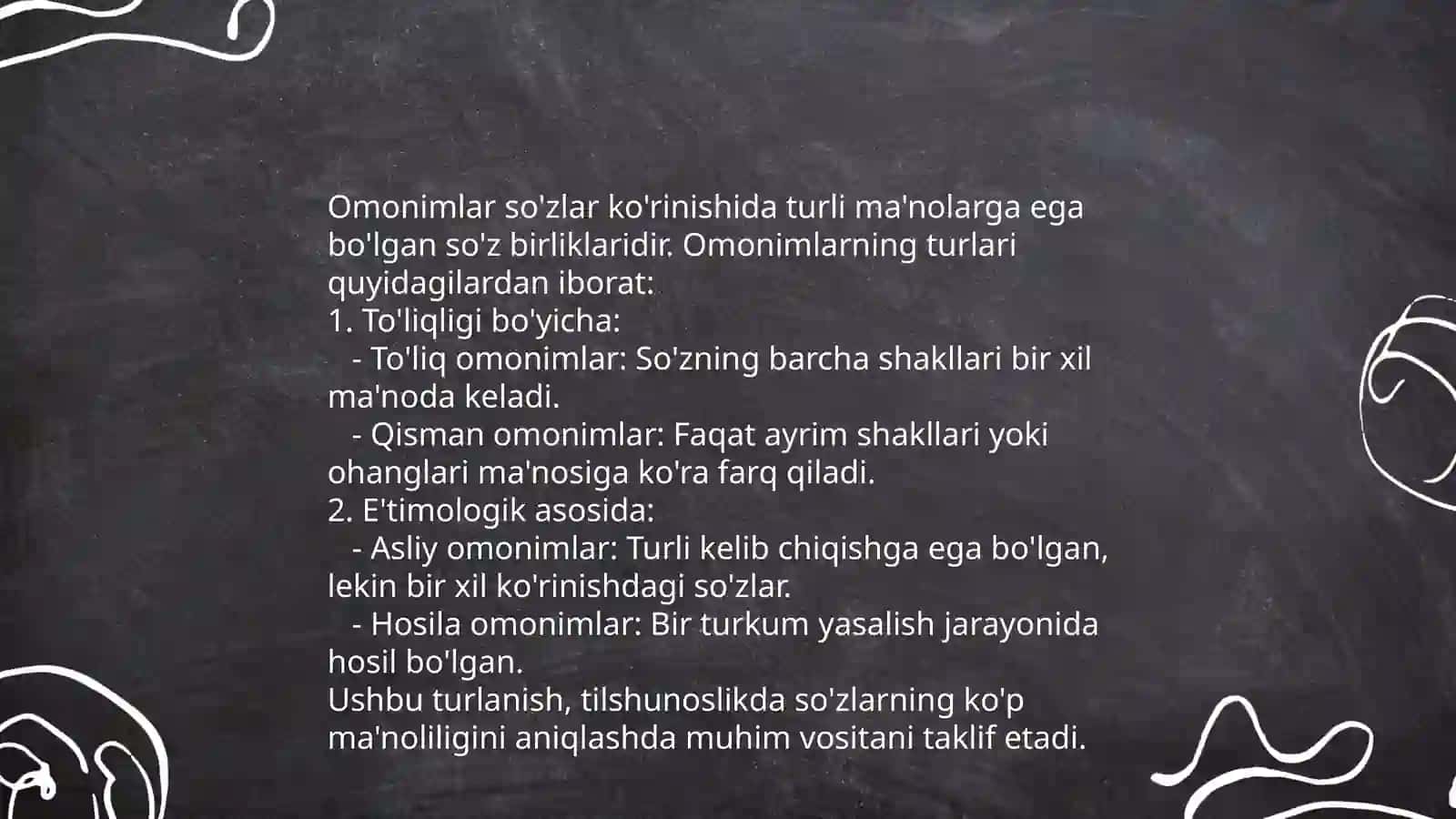 Omonimiya.Omonimiya koʻrinishlari. Leksik omonimlar 4