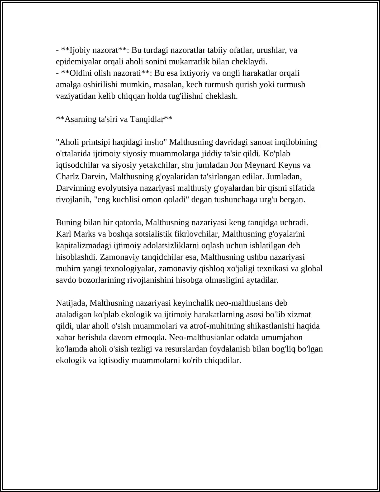 MALTUSNING NUFUS NAZARYASI 4