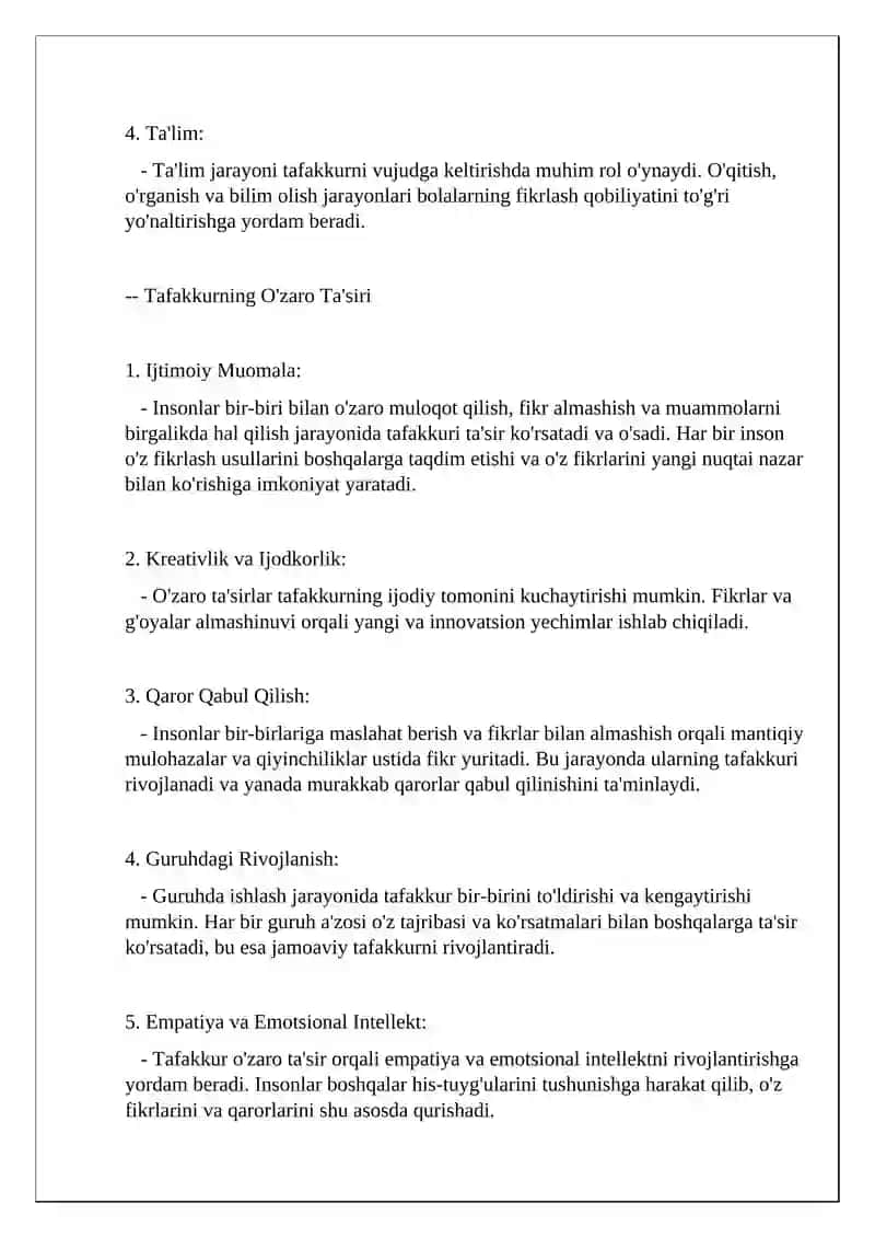 Tafakkurning Mehnat Faoliyatida Vujudga Kelishi va Rivojlanishi 4