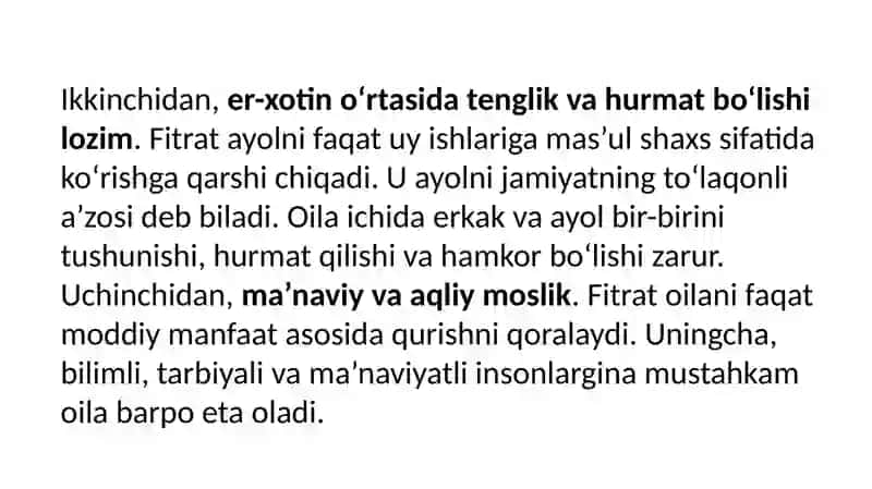 A.Fitratning “Oila asari”da oila qurish tartiblari va farzand tarbiyasi, “Raxbari najot” risolasining “Baxtsiz odamlarning ikki toifasiga” oid qarashlari bo’yicha esse tayѐrlash, videorolik tanlovini o’tkazish. 4