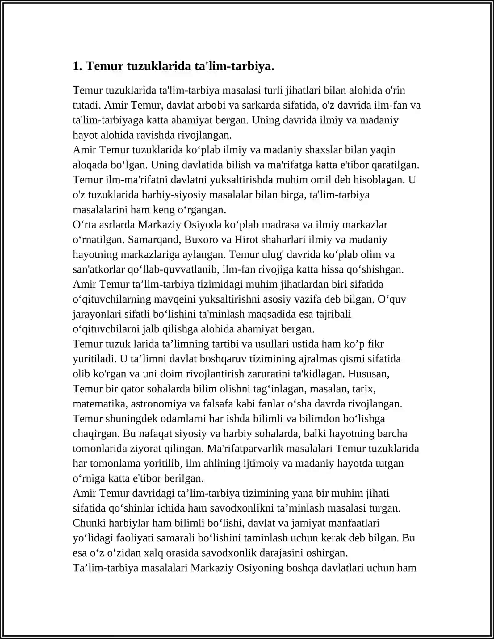 Temur tuzuklarida ta'lim-tarbiya 4