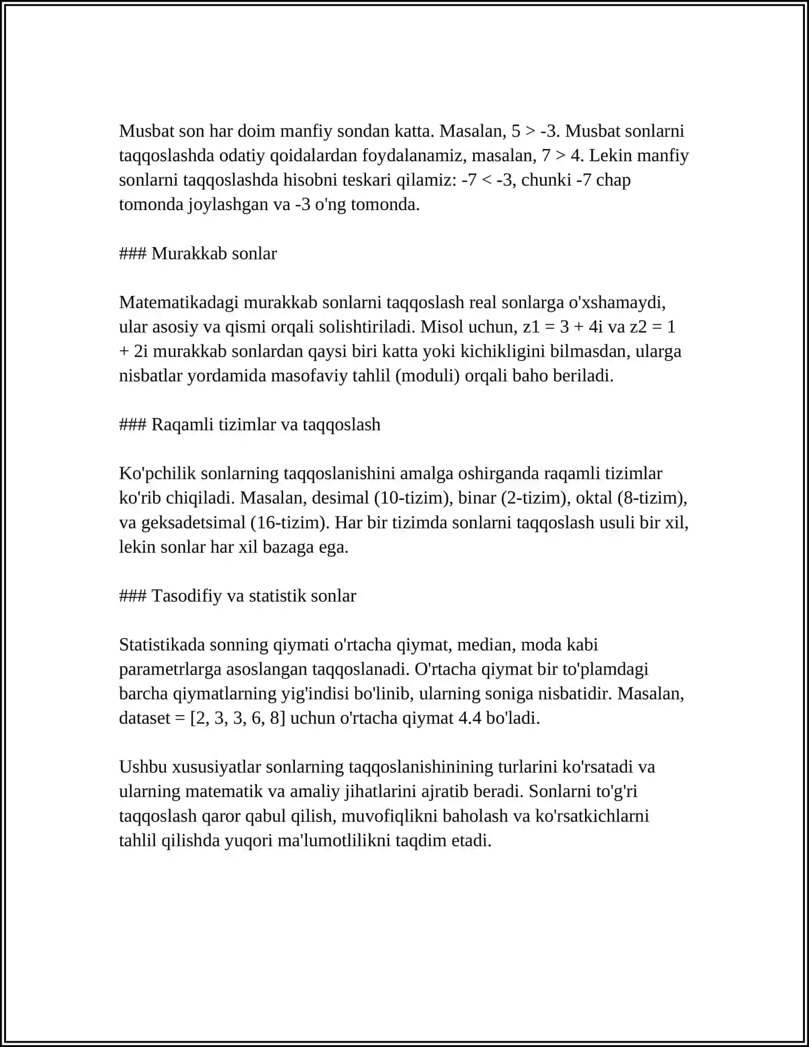 BOSHLANG ICH SINF MATEMATIKA DARSLARIDA MANTIGIY FIKRLASHGA OID MULOHAZA YURITISH 4