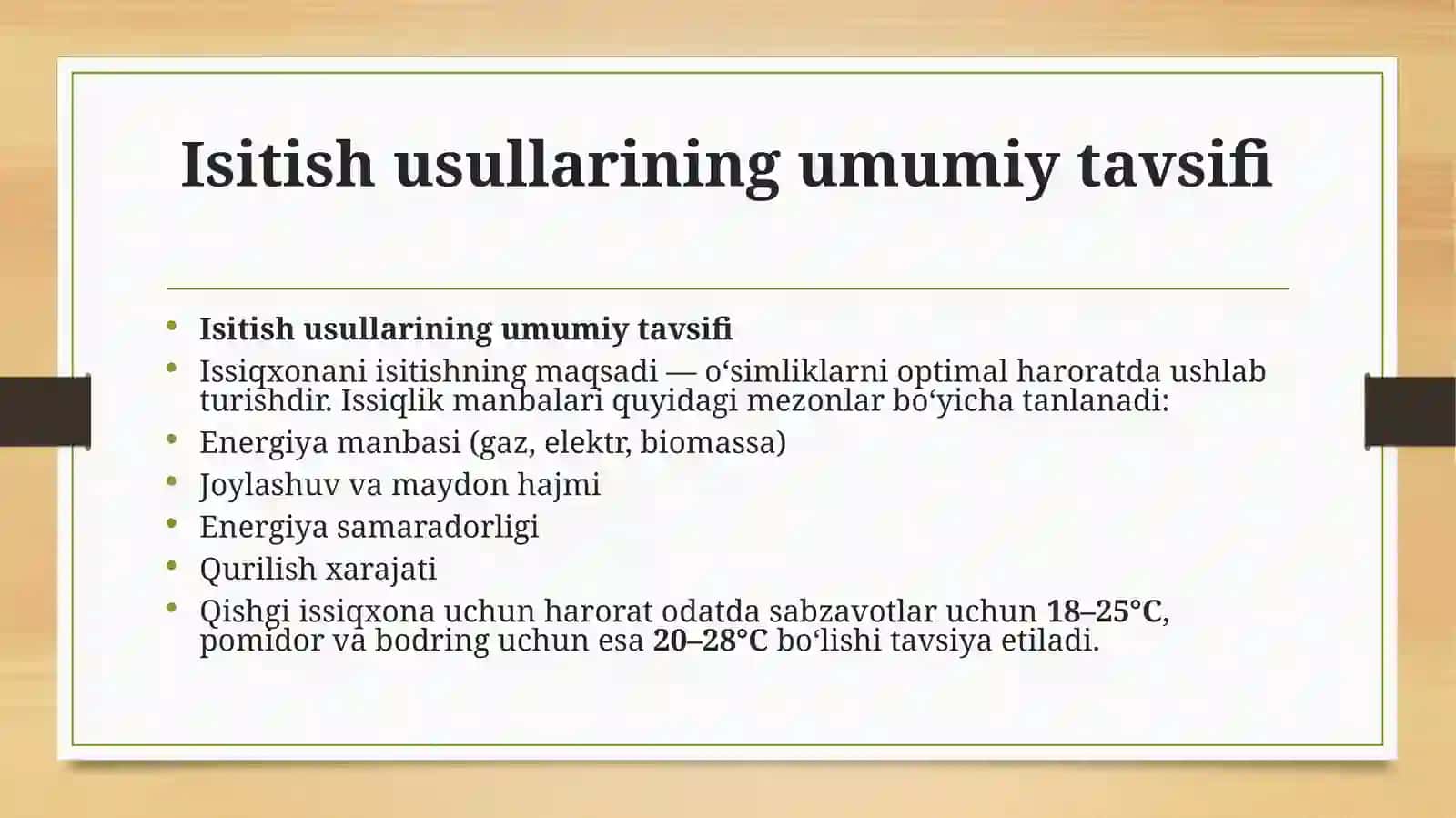 Qishgiissiqxonalarni isitish usullar 4