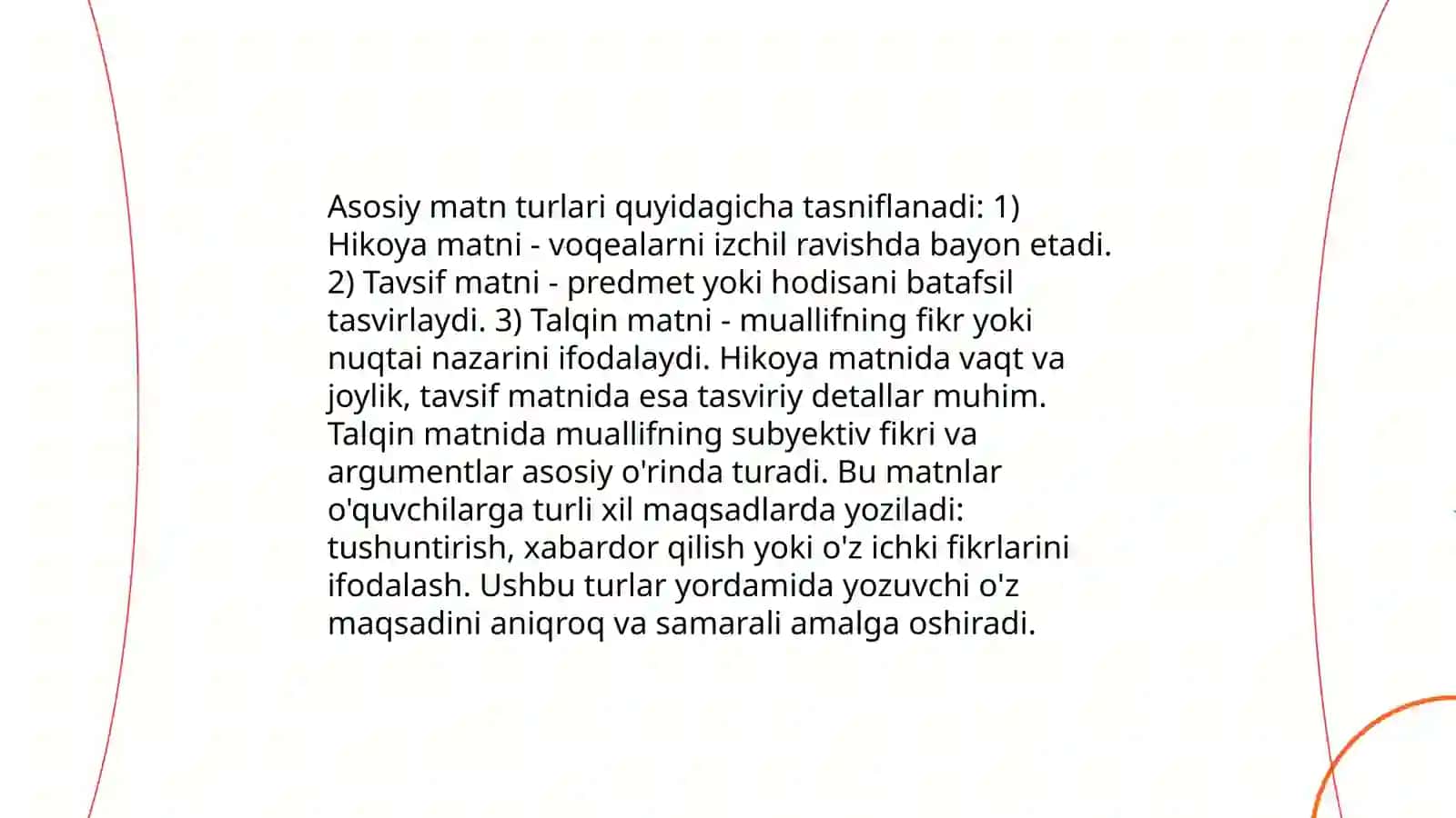 Matn turlari va tarkibi 4