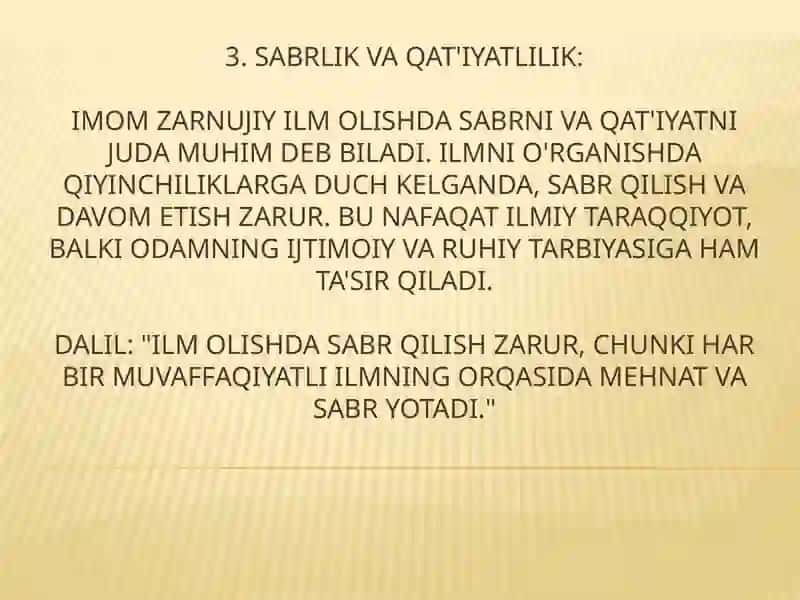 imom zarnujiy hazratlarining ilim olish sirlari asarining tarbiyaviy ahamiyati 4