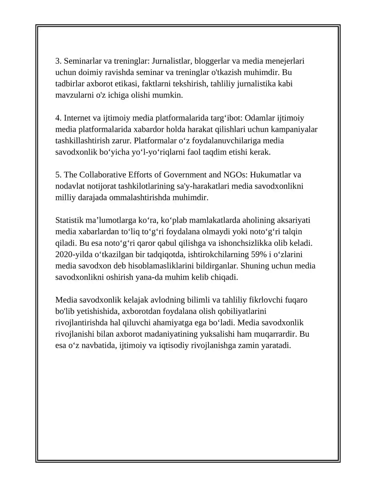 MEDIA SAVODXONLIKNI RIVOJLANTIRISH YO‘LLARI 4