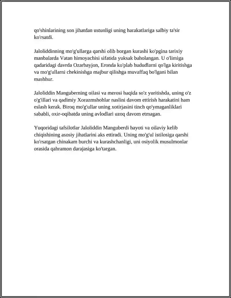 JALOLIDDIN MANGUBERDI - VATAN HIMOYACHISI 4