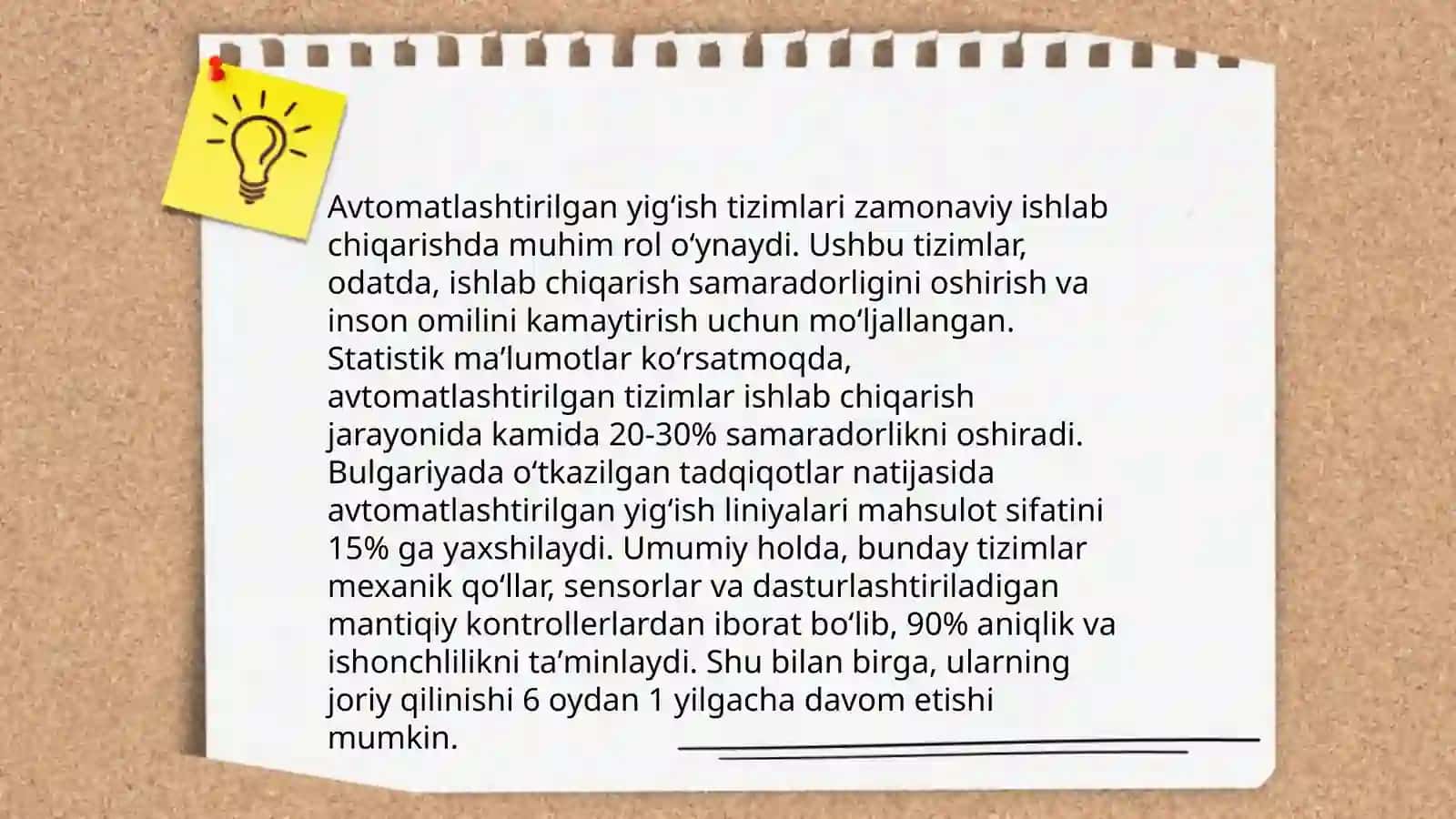 Yigʻish jarayonlari mexanizatsiyalash va avtomatlashtirish 4