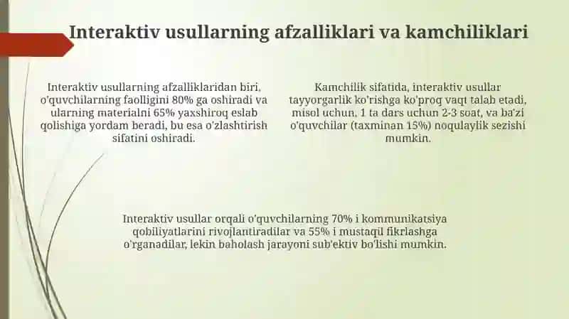 Ta'lim jarayonida interaktiv metodlardan foydalanish 4