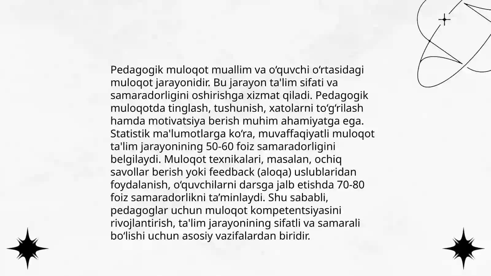 Muloqot madaniyati va Pedagogik muloqotning tashkiliy bosqichlari 4