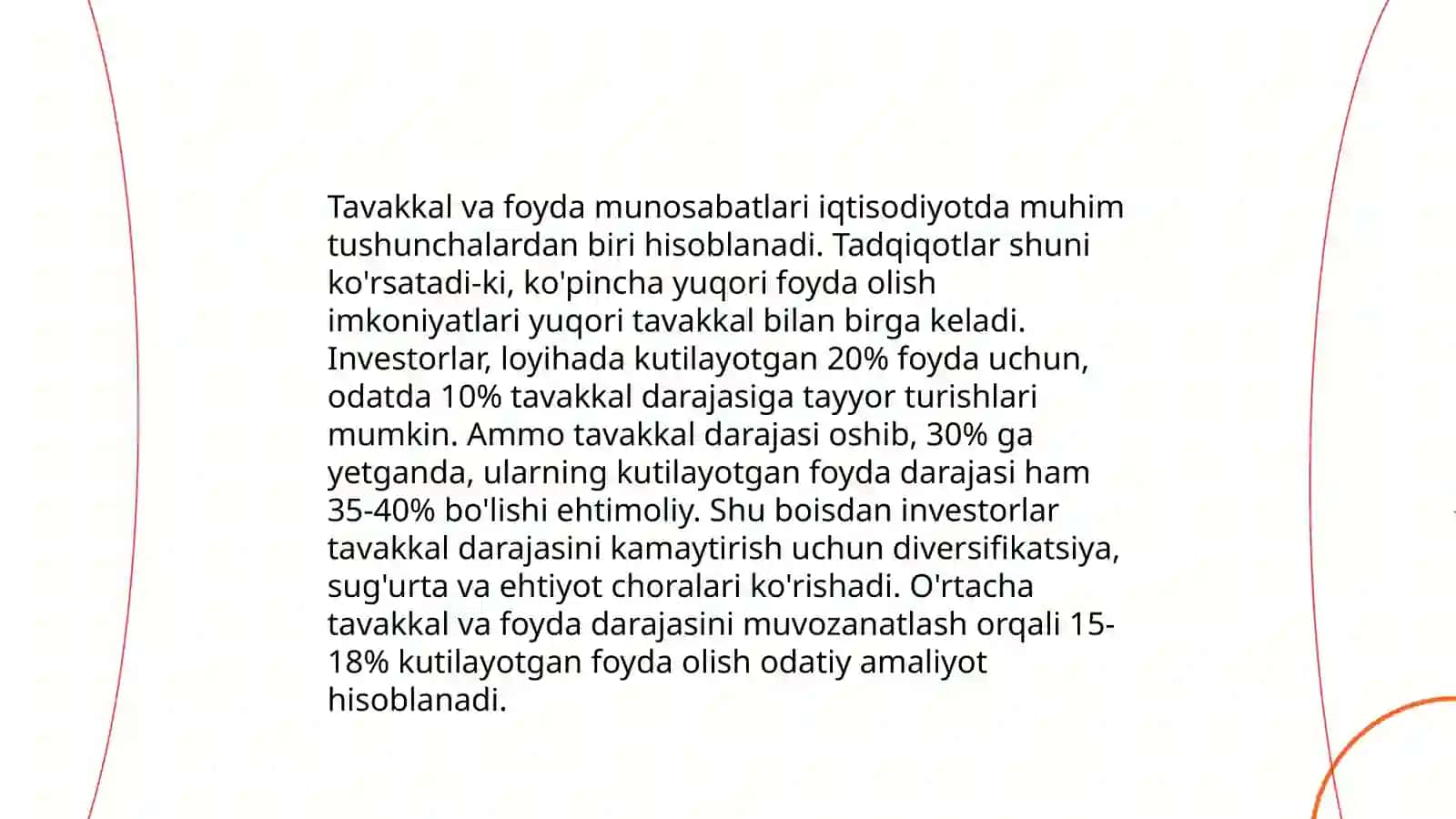 O'zgaruvchan ish bilarmonlik muhitida tavakkal qilish va foyda olish 4