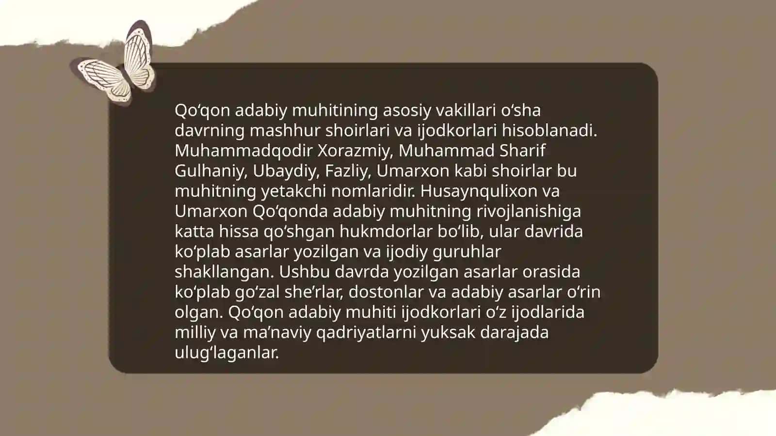Qoʻqon adabiy muhiti. Amiriy hayoti va ijodi 4