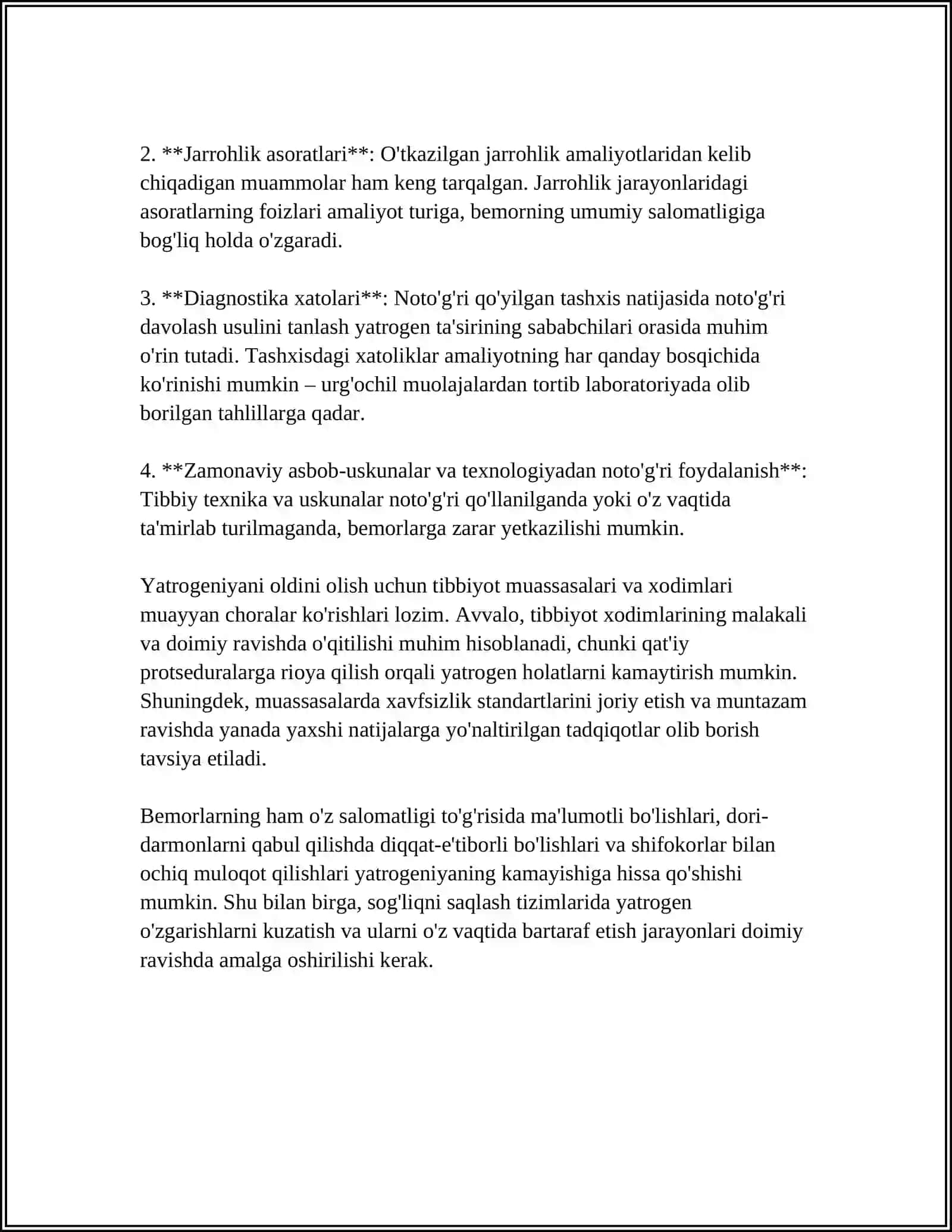 XOZIRGI ZAMON TIBBIYOTIDA YATROGENIYA MUAMMOLARI 4