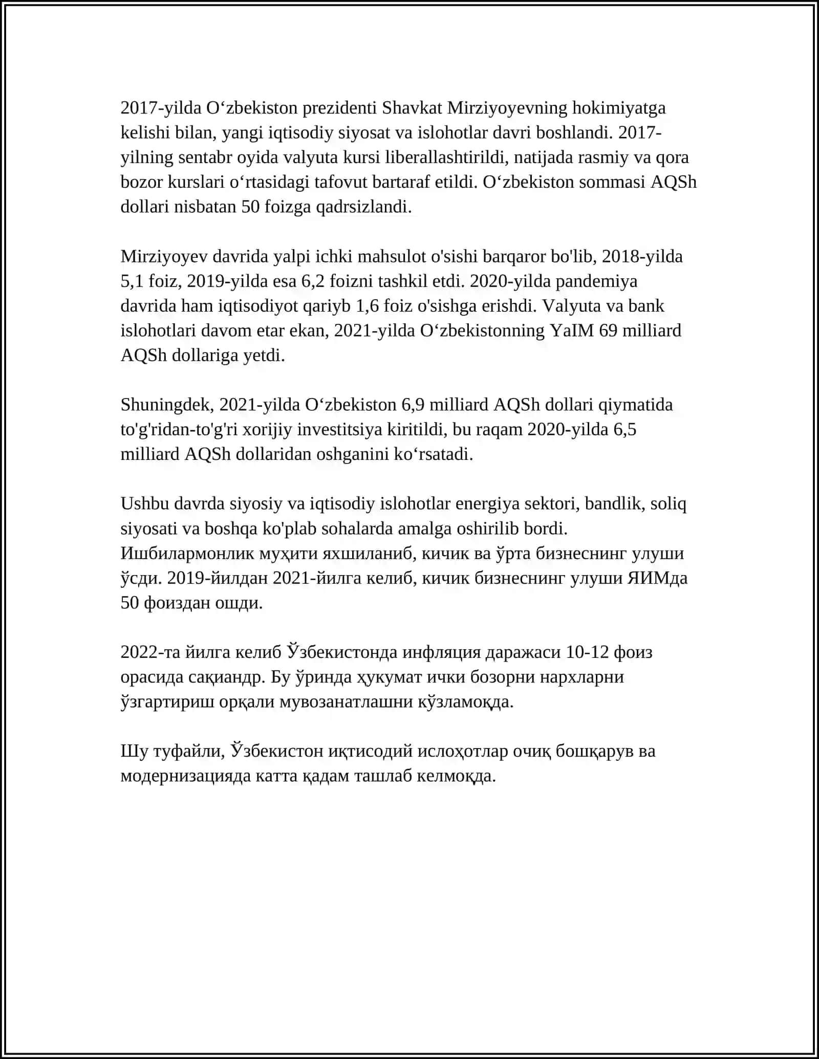 IQTISODIYOT ISLOHOTLARI XUSUSIY MULKCHIKIKNING SHAKILLANISHI OʻZBEKISTONDA BOZOR MUNOSABATLARINING RIVOJLANISHI 4