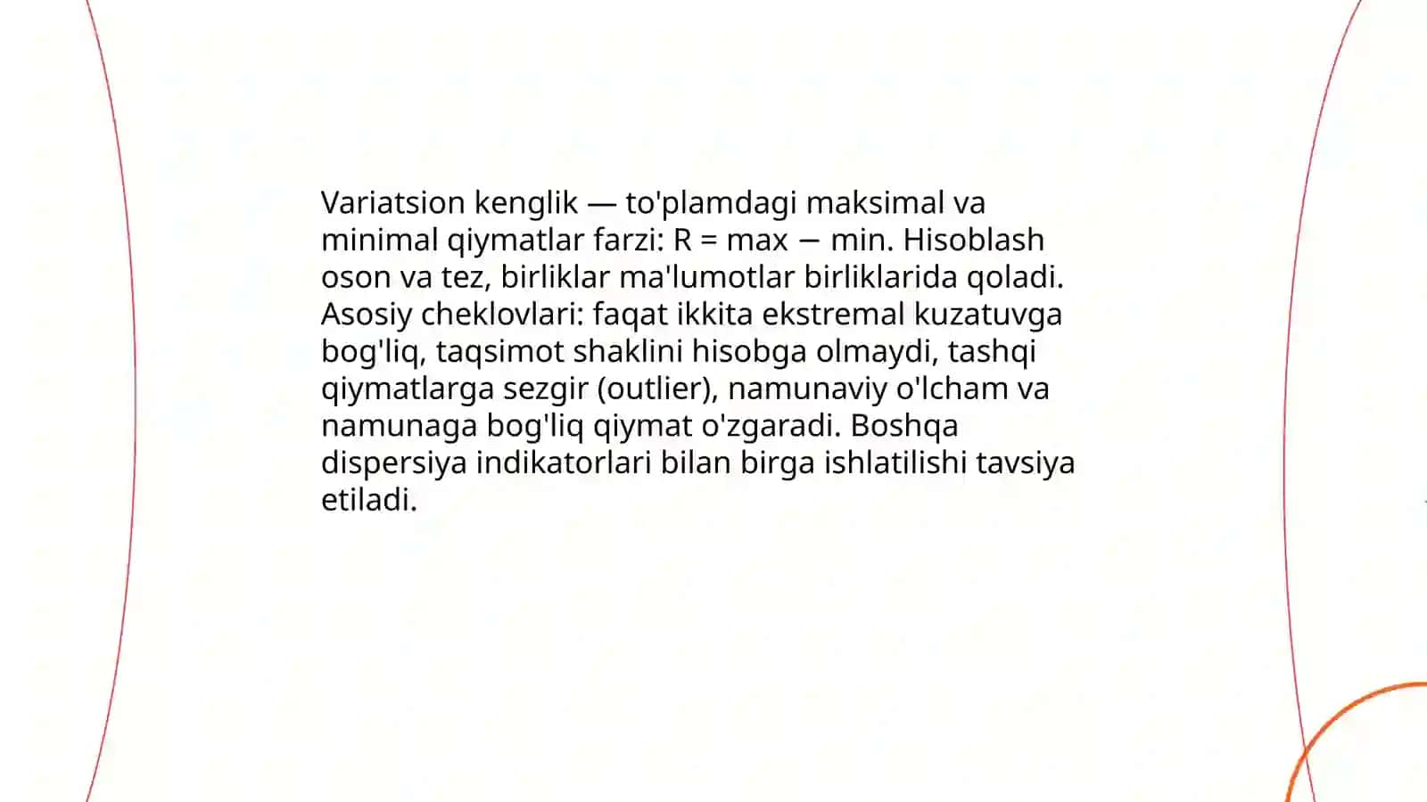 Variatsiya ko’rsatkichlari 4