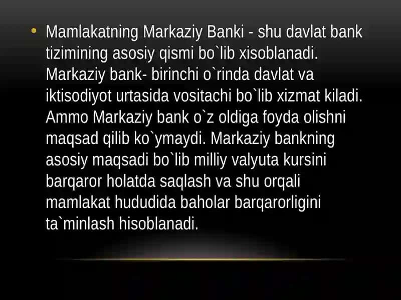 MARKAZIY BANK VA UNING FUNKSIYALARI 4