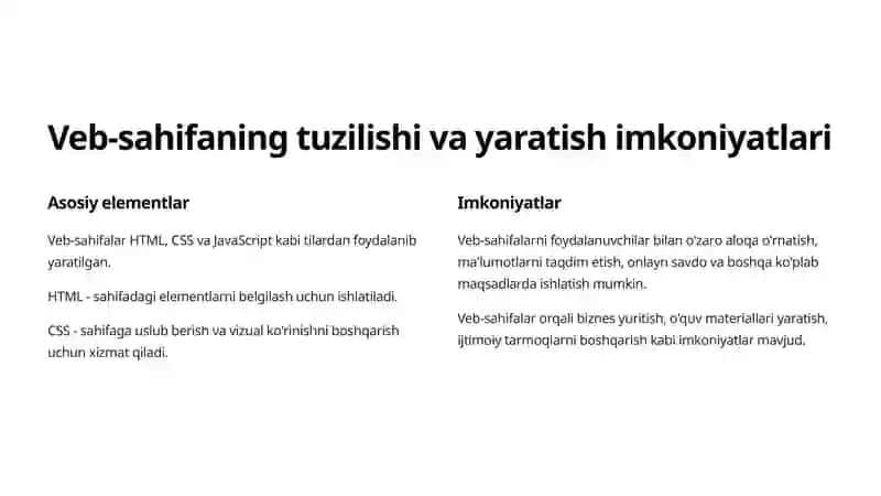 Veb-sahifa yaratish: Boshlang'ich qo'llanma 4