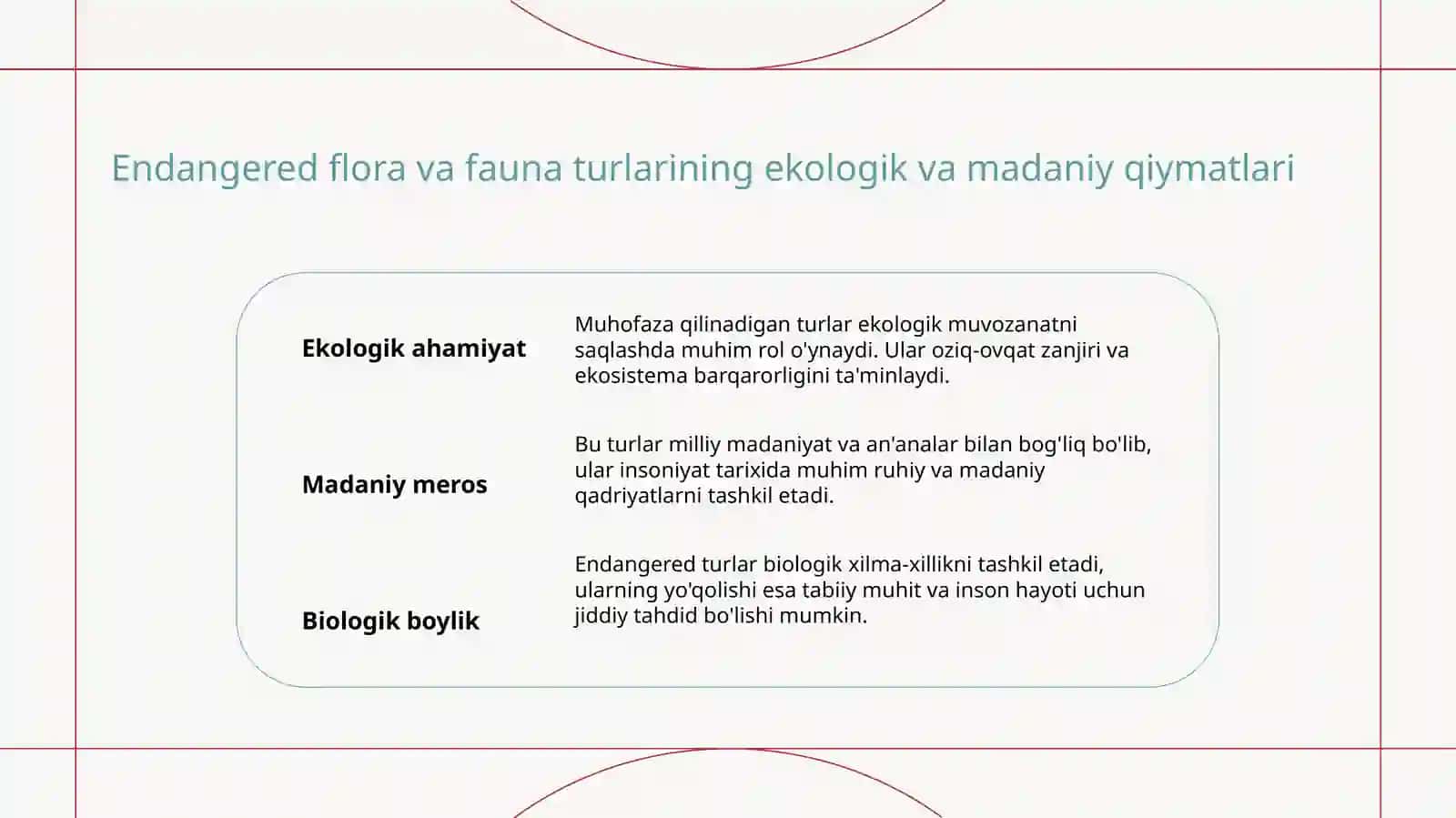 Muhofaza qilinadigan flora va fauna vakillari bilan ishlash 4