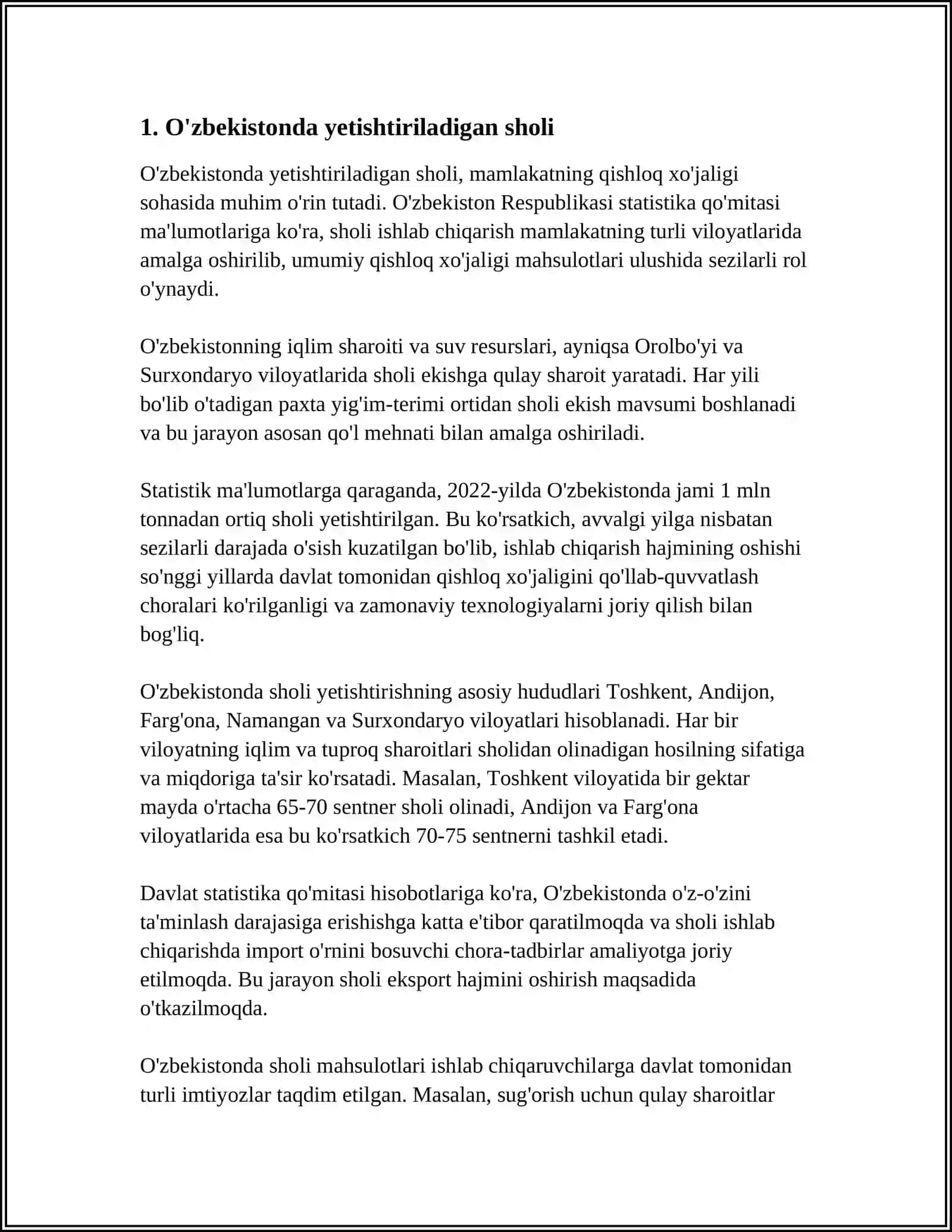 O'zbekistonda yetishtiriladigan sholi 4