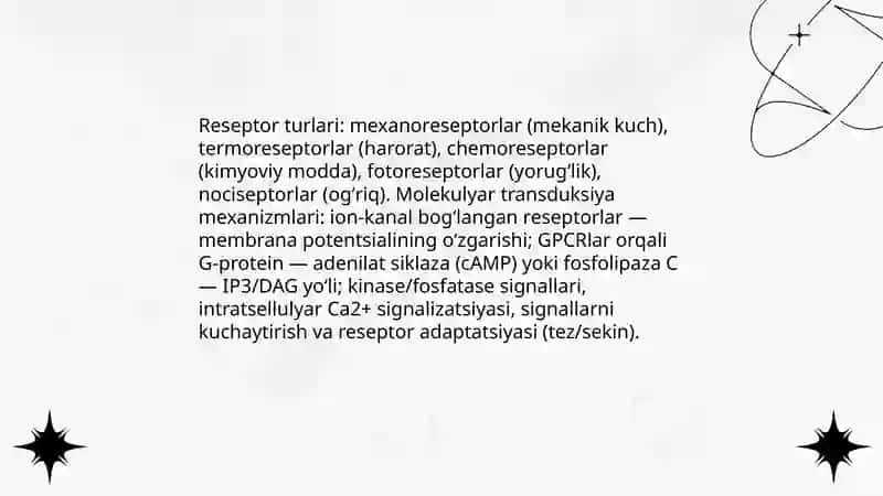 Sensor tizimlar fiziologiyasi 4