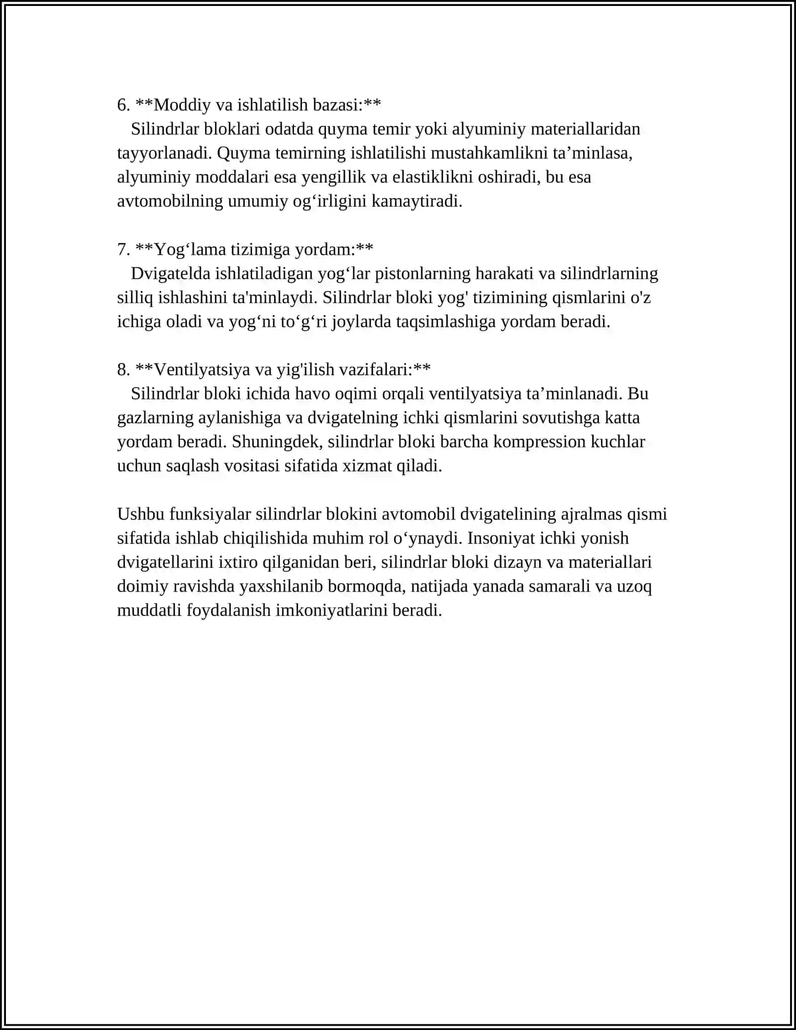 SLINDRLAR BLOKI KALLAGINI TIKLASH 4