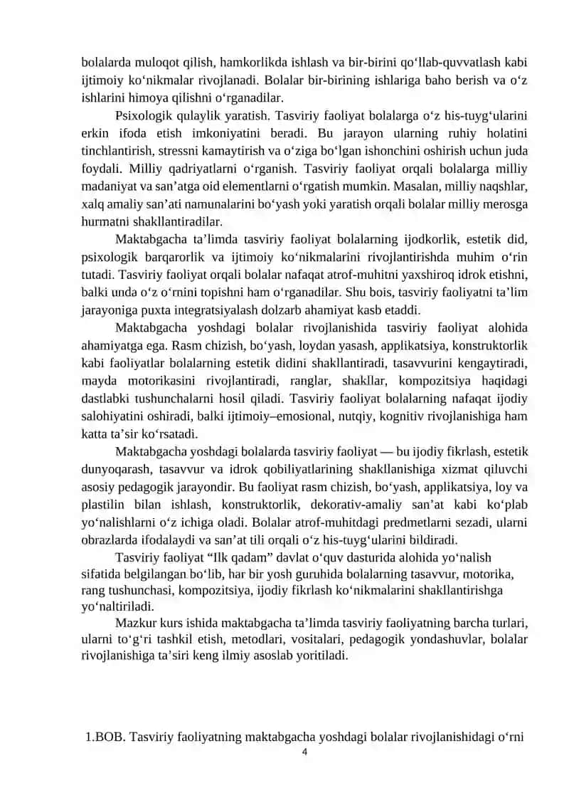 Tasviriy faoliyat tushinchasi va uning mohiyati 4
