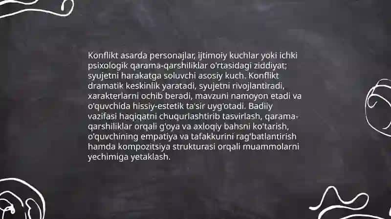 Badiiy asar syujeti va kompozitsiyasi.Konflikt 4